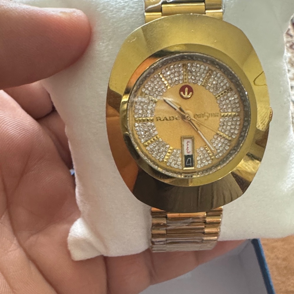 Rado Gold Crystal-Accented Bracelet Watch